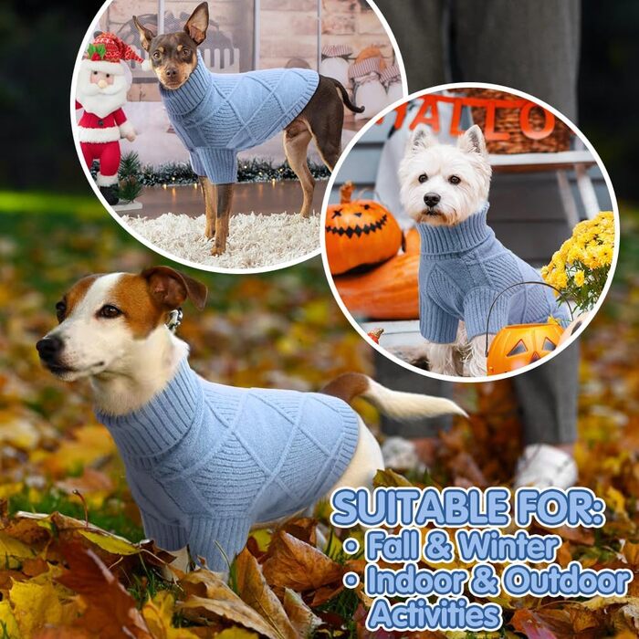 Пуловер для собак великих порід EMUST, еластичний, з рукавами, теплий, для осені та зими, зелений/синій (XXXX-Large)