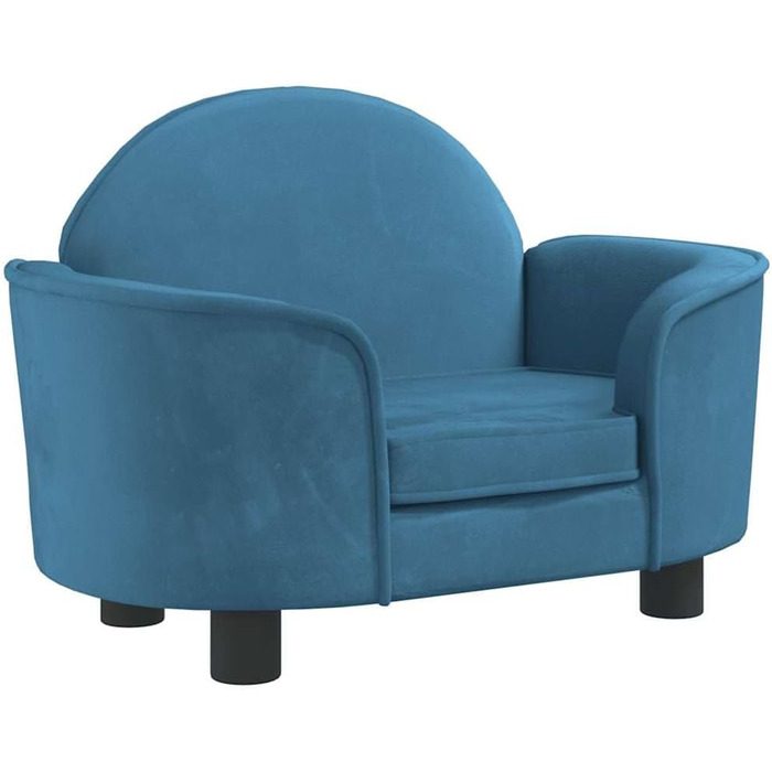 Крісло-ліжко для собак, м'яке ліжко для тварин, лежанка для маленьких собак та котів, блакитний велюр