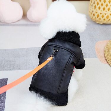 Зимова куртка для собак, тепла жилетка з шлейкою, водонепроникна та вітрозахисна, з відбивачами, флісова, для великих собак (XL, чорний)