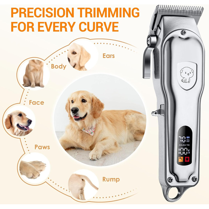 Машинка для стрижки собак та котів YAZ EKY Profi - професійна, 4 насадки, потужний мотор