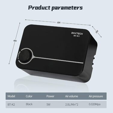 Акваріумний повітряний насос Boxtech, 5 Вт, тихий, низька вібрація, достатній кисень