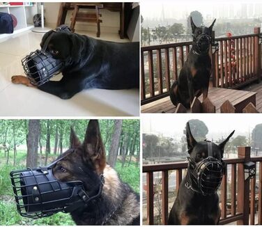 Металевий нашийник-намордник з шкіряним ремінцем для німецької вівчарки, добермана, ротвейлера та інших великих собак (упаковка 10 шт.)