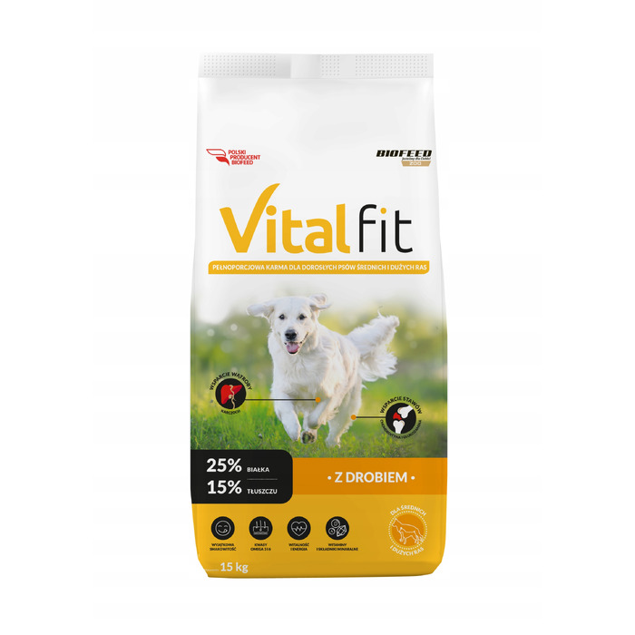Сухий корм для собак BioFeed VitalFit з птицею, 15 кг