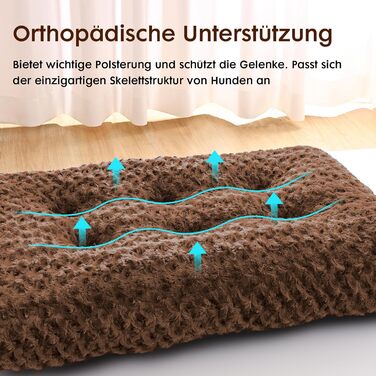 Килимок для собак Homaxy великих порід, ортопедичний, м'який, миючий, з антиковзним покриттям, 74x54x7 см, коричневий