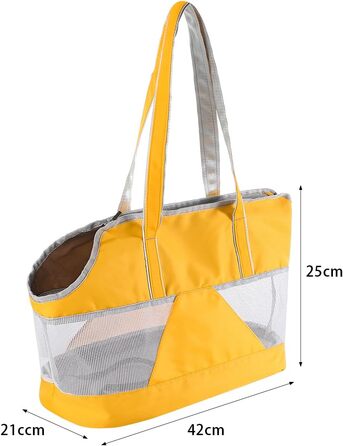 Транспортна сумка для собак та котів на літо, з мішковиною, з регульованим ремінком на плече, дихаюча переноска для тварин, підходить для маленьких собак та котів (Помаранчевий)