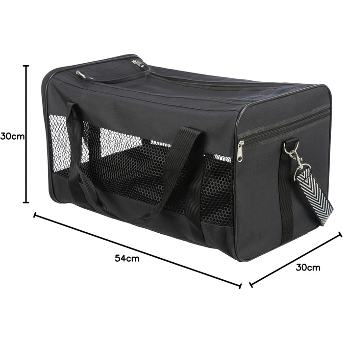 Траспортна сумка для собак TRIXIE Ryan – 26 × 27 × 47 см – до 6 кг – з верхнім відкриванням, знімний плечовий ремінь та коротка шлейка – зовнішня кишеня – знімна підкладка – 28841 (L 54 x B 30 x H 30 cm)