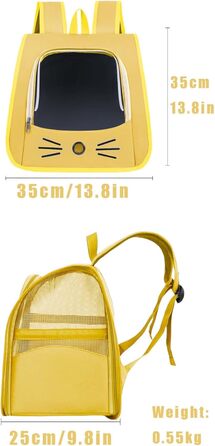 Сумка-переноска для кота, рюкзак для тварин з сіткою, складна, для котів та собак (жовтий)