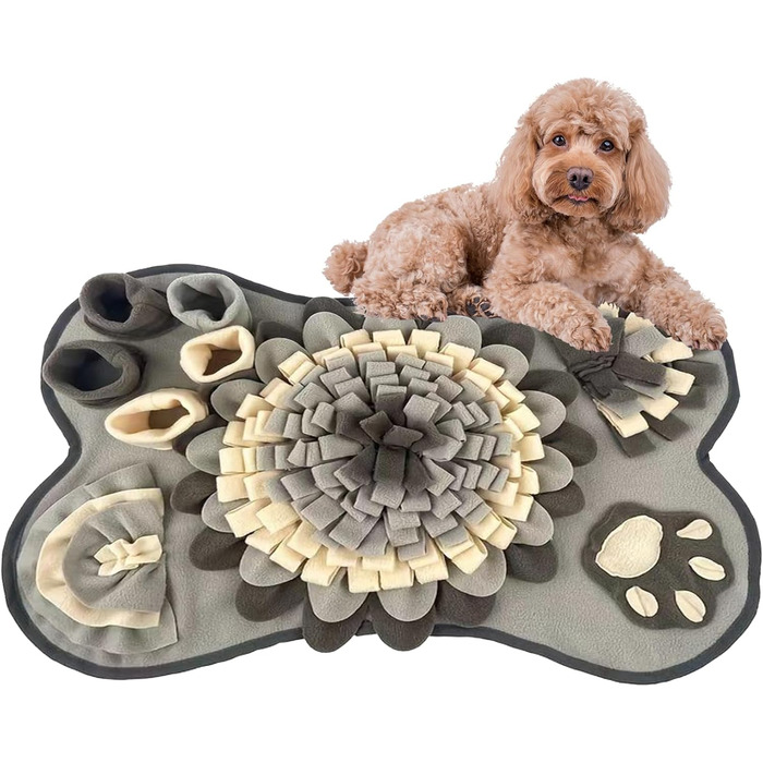 Килимок для собак, 63,5 x 43,2 см, великий, миючий, з дзвоником, нековзний, для ігор та тренування, сірий