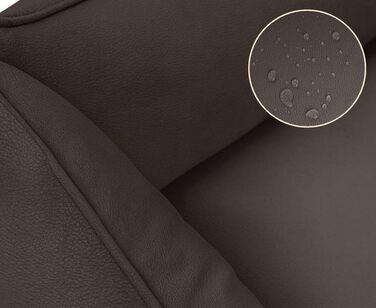 Ортопедичне ліжко для собак Knuffelwuff Oliver, розмір S, темно-коричневе | Зносостійке покриття штучної замші | Memory Foam | Водовідштовхувальне, пральне | Для суглобів, міцне, для собак маленьких та великих розмірів, 70 x 50 x 20 см, темно-коричневе