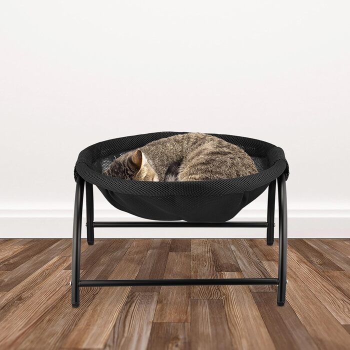 Кішка гамак Relaxdays, стоячий, піднятий гамак для котів, чорний, 25 x 44 x 42 см