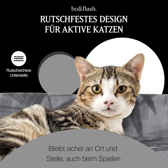 bo&flash лежак для котів на підвіконня San Francisco Ilse, якісне м'яке котяче ліжко 62×27×10 см, знімний чохол, не ковзає