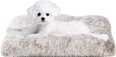 М'яке ліжко для собак EHEYCIGA, 60x45 см, коричневе, з довгим плюшем, миється, нековзне, для маленьких собак