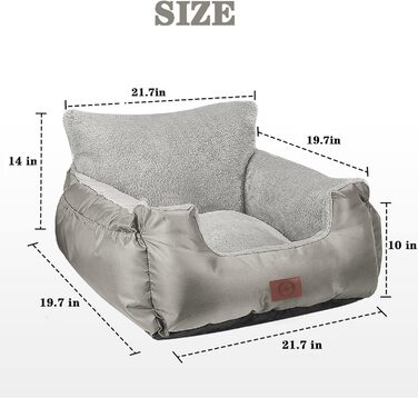 Автокрісло для собак та котів Fareyy, підставка для тварин, переноска для подорожей, з сумкою та страхувальним ременем, водовідштовхувальне, тепле, плюшеве, срігау