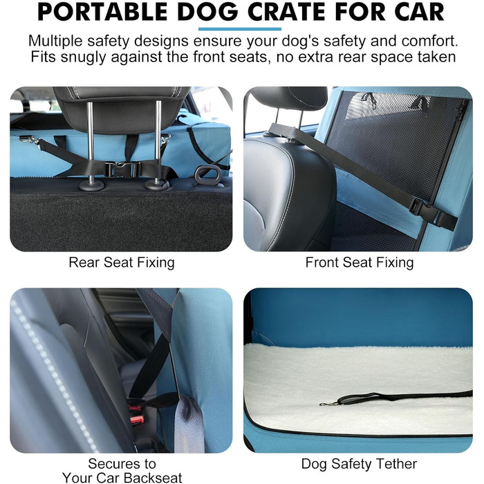 Транспортна переноска для собак Snagle Paw, середній розмір, блакитна, з металевим каркасом, для подорожей в авто