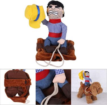 Костюм для собак Filfeel, кумедний костюм на Хелловін, ковбойська куртка для собак маленьких, середніх та великих розмірів (L-Riding) S, M, L, XL, однотонний