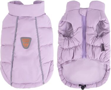 Вітро- та водовідштовхуюча куртка для собак, легкий захист від снігу та холоду, підходить для Бульдога, Лабрадора, Шіба-Іну, Шнауцера, жовта (фіолетова, S)