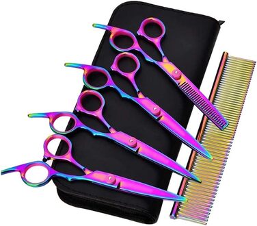Набір ножиць для собак, ножиці для грумінгу домашніх тварин, вигнуті ножиці для фінальної обробки, спеціальні ножиці для догляду за собаками