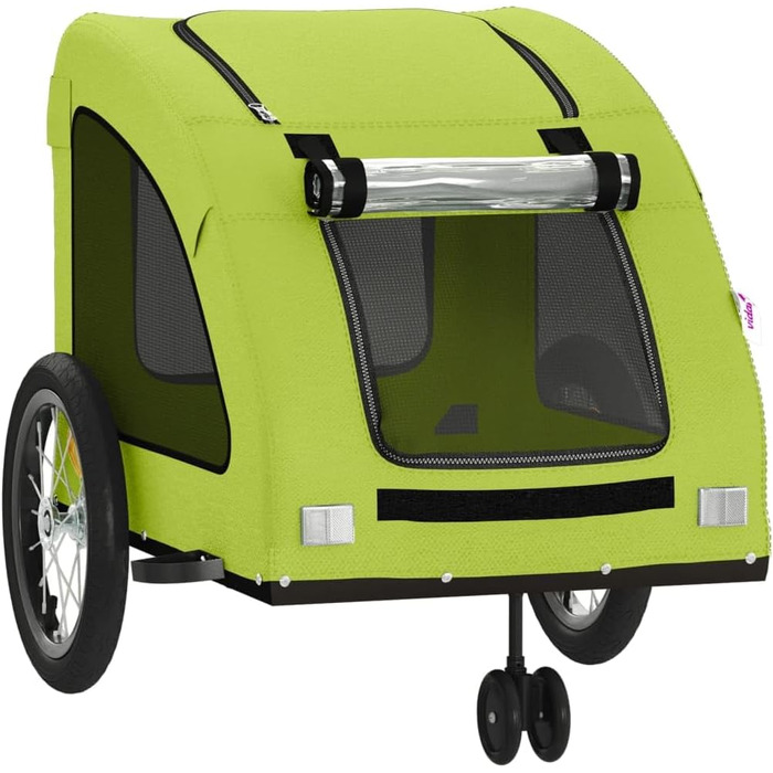 Фургон для собак Fasba: велосипедний причіп для тварин з відбивачами, прапором, зелений, 63,5 x 124,5 x 66 см