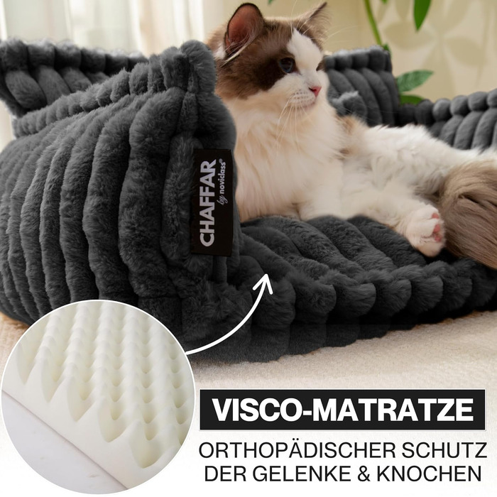 Софа для домашніх тварин Noviclass® Chaffar: ортопедична, стильна, з тканини Cord, розмір M (80 см)