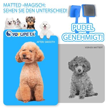 Набір для грумінгу собак великих порід Slicker Bürste Hund – 3 предмети: щітка Slicker, гребінець для підшерстка та гребінець з нержавіючої сталі. Підходить для довгошерстих собак та котів (Голден Ретрівер, Лабрадудль, Пудель)