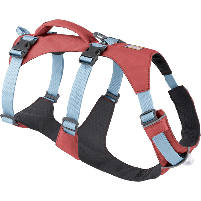 Шлейка для собак Ruffwear Flagline з ручкою, легка, регульована, 3 точки кріплення повідка, посилена стрічка та міцний металевий V-кільце (Large/X-Large, Salmon Pink)