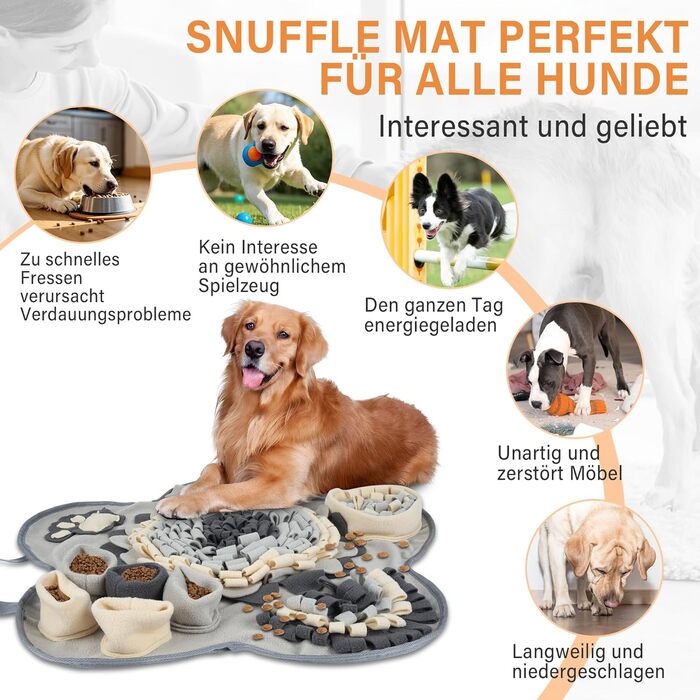 Килимок для носа собак Schnüffelteppich Grey 60*60: інтелектуальна іграшка-килимок для собак
