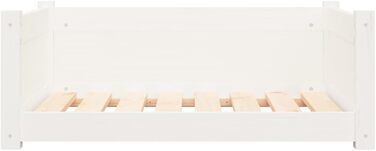 Ляжка для собак, біла, 75,5x55,5x28 см, з масиву сосни, корзина для собак, собаче ліжко, vidaXL