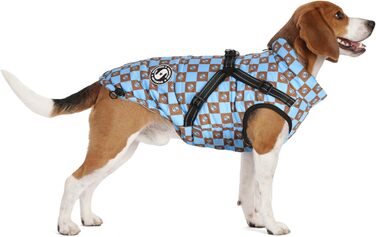 Теплий водонепроникний одяг для собак на зиму (M+, Синій) - куртка для маленьких собак