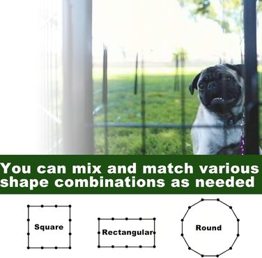 Забіг для собак, 122 см (в), огорожа для домашніх тварин, для кемпінгу, саду, автодому, металева огорожа, 16 панелей з воротами, 100 см (д), чорний, тимчасовий забіг