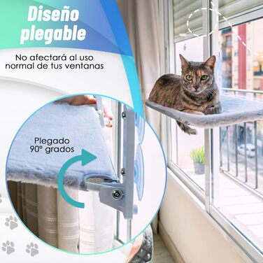 Гамак для кота на вікно, сірий, ліжко + ковдра (30 x 45 см), сірий колір