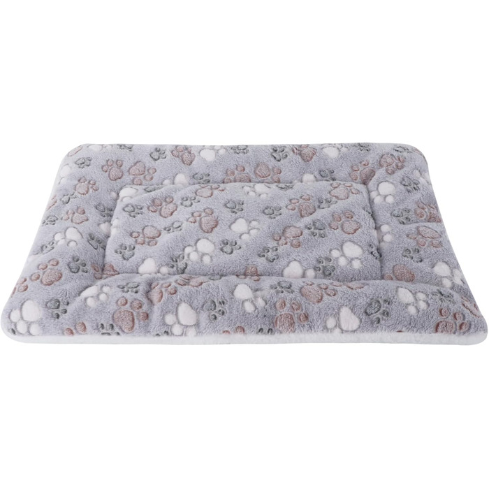 М'яка тепла підстилка для собак та котів з флісу, 69x52 см / 89x68 см, сіра лапка