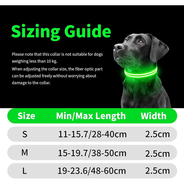 Світлодіодне нашийник для собак Leuchthalsband - світловий нашийник для собак, водонепроникний, 3 режими світіння, підходить для собак маленьких, середніх та великих порід