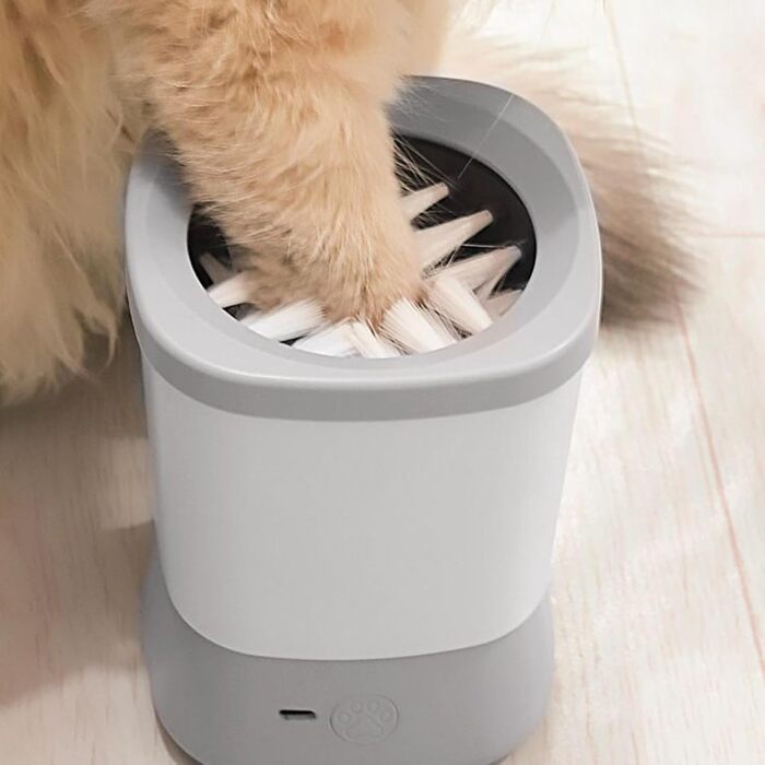 Миска для миття лап собак Hogvinnatil, автоматичний очищувач лап для собак, аксесуари для догляду за тваринами (сірий)