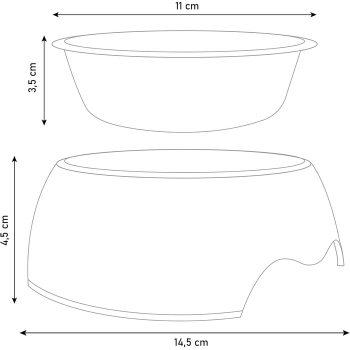 Набір мисок для корму ne&no® для собак та котів (S, 170 мл, 2 шт.) - нековзні миски для тварин, Malve
