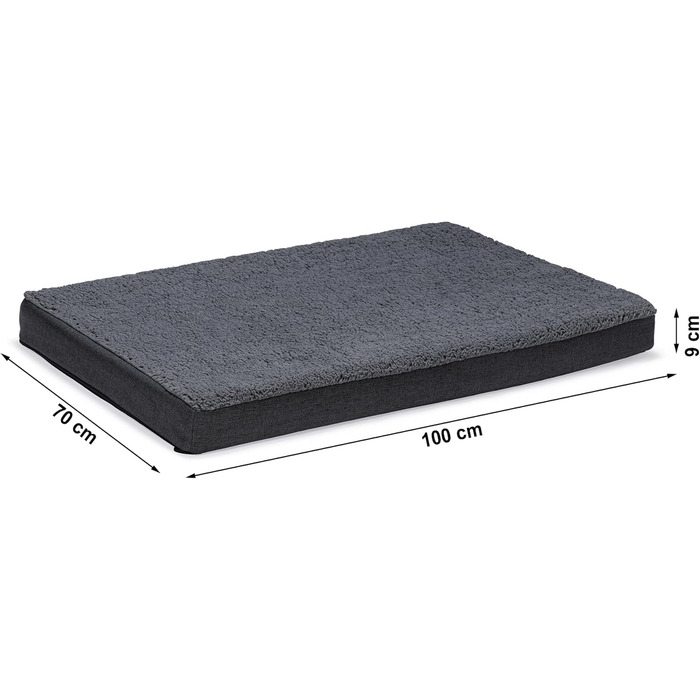 Ортопедичне ліжко для собак Beeztees Zira, сірий, 100x70x9 см