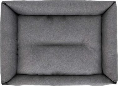 М'яке ліжко-софа для собак XXL (105x75 см) сірого кольору з екологічного льону