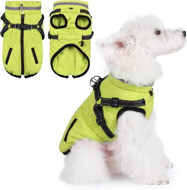 Зимовий теплий куртка для собак та котів, водонепроникний, зелений (L, світло-зелений)