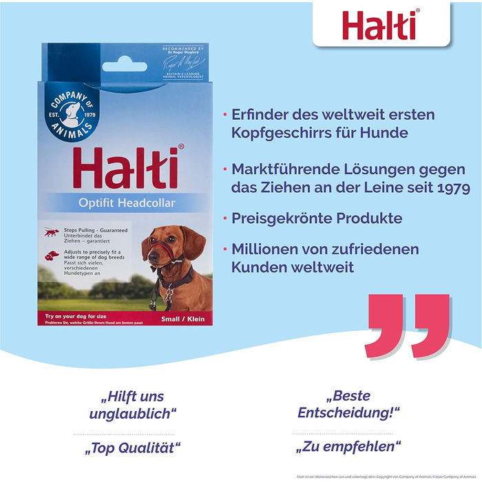 HALTI Optifit нашийник-поводок для великих собак, анти-тяга, з м'якою накладкою на морду, легкий, регульований