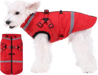Водонепроникний зимовий одяг для собак та котів Poseca, червоний, XS