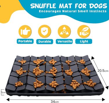Силіконова килимок-нюхалка для собак середнього розміру, сприяє повільному годуванні та стимуляції інтелекту