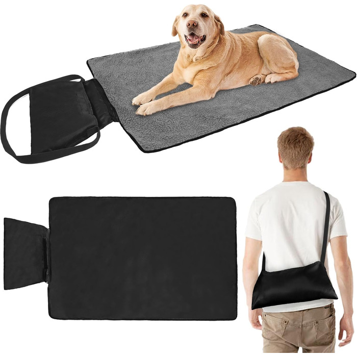 Зручна водонепроникна ковдра для тварин, 100 x 70 см, для кемпінгу, собак, котів, підстилка, зігріваюча ковдра для собак з сумкою, лежанка для собак, килимок для собак, ковдри для тварин для відпочинку на вулиці та в приміщенні, туристична ковдра для дома