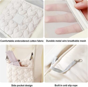 Транспортувальна сумка для собак та котів до 5 кг – Легка та дихаюча переноска для маленьких собак та котів, з ременем безпеки та кишенями, ідеальна для автомобіля, подорожей та активного відпочинку