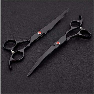 Професійна ножиця для собак, вигнута ножиця для грумінгу, чорна