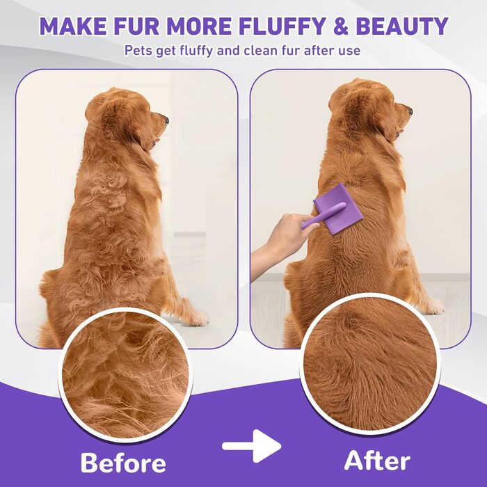 Щітка для грумінгу собак золотистих пуделів, щітка для пуделів, щітка для собак з маленькими гумовими наконечниками, аксесуари для Golden Doodle, гребінець Dematting з довгими зубцями для довгошерстих собак (великий)