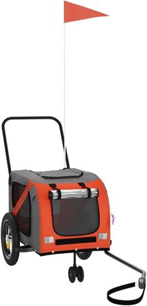 Причіп для велосипеда для собак Оранжево-чорний, Oxford-тканина та залізо, LH68839