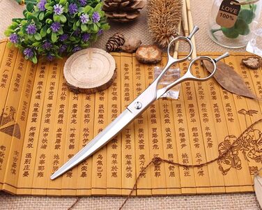 Ножиці для грумінгу тварин, фінішні інструменти, ножиці для собак, професійні ножиці для грумінгу, маленькі вигнуті ножиці, 17,8 см (розмір: червоні гвинти 19 см) (чорні гвинти 17,8 см)