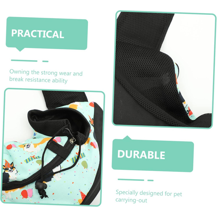 Сумка-переноска для собак та котів Housoutil - зелена, 44x26x2 см, для подорожей та прогулянок