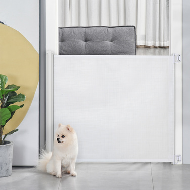 PawHut Stair Gate Розсувні двері Захисна перегородка для воріт ПВХ білий 115x82,5 см для дітей та домашніх тварин