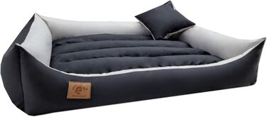 Килимок для собак XXL, лежанка для собак, диванчик для собак з двостороннім килимком (розмір та колір на вибір), 120x90 см, чорно-сірий