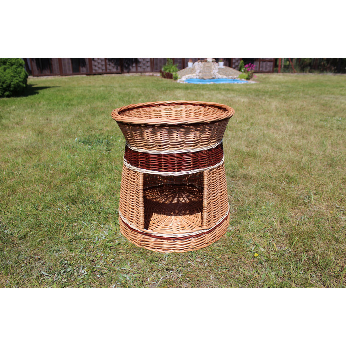 Будиночок-кошик для кота Wicker, коричневий, круглий (44 x 44 x 46 см)